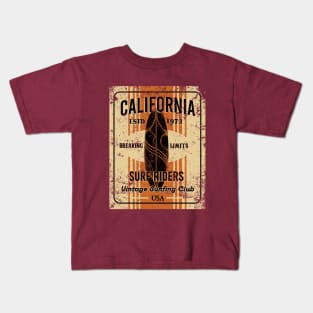 Vintage california surf riders Kids T-Shirt